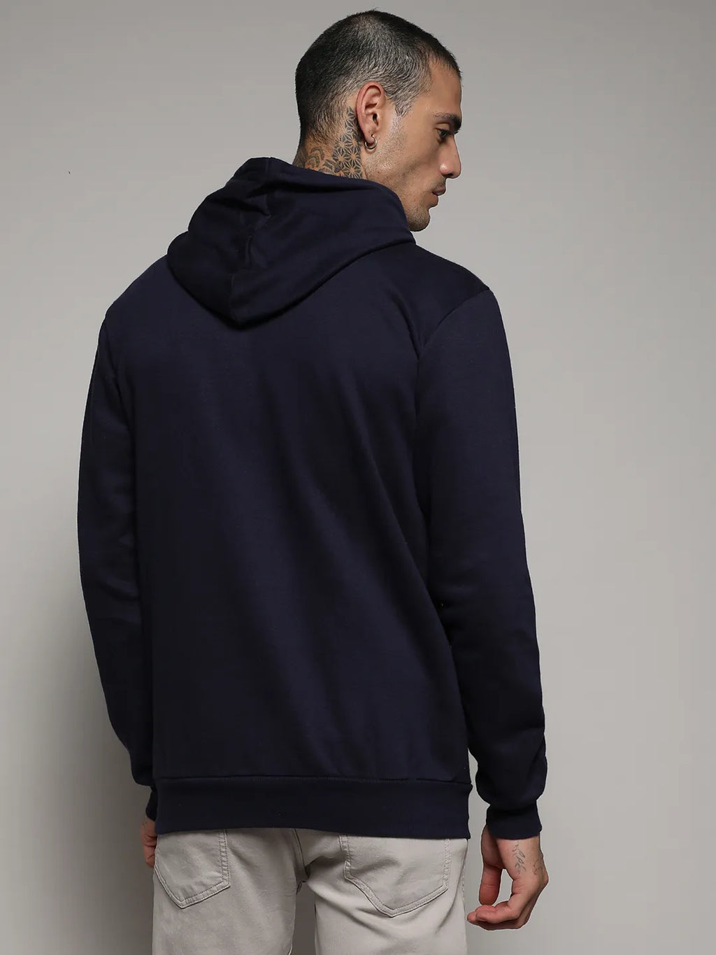 Pullover Hoodie With Contrast Drawstring