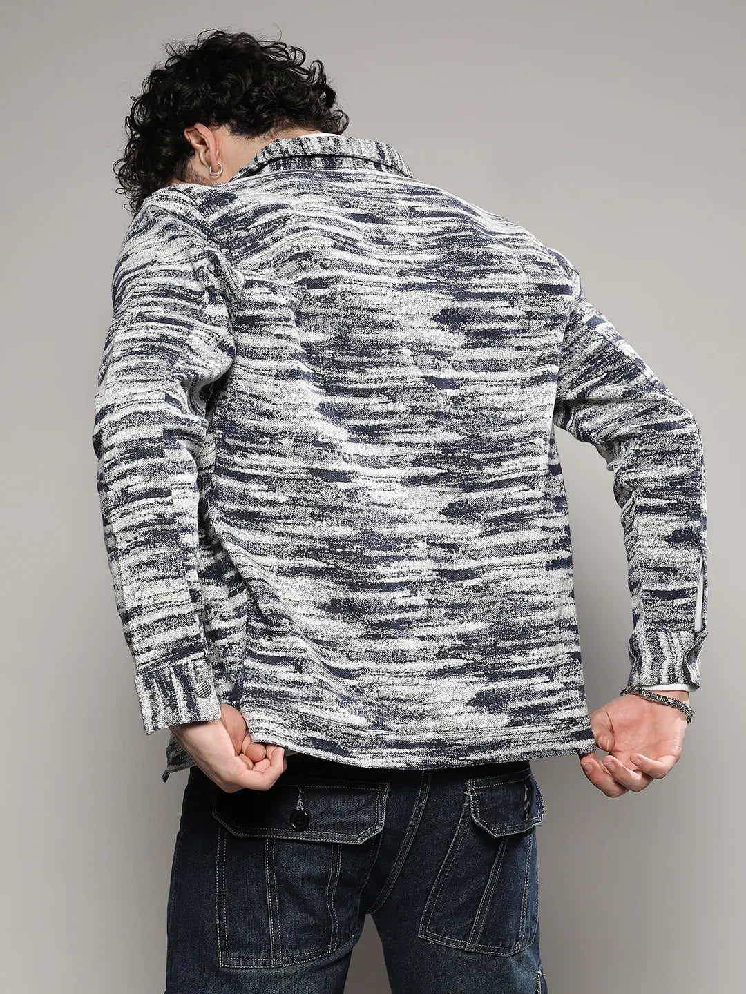 Contrast Heathered Denim Jacket