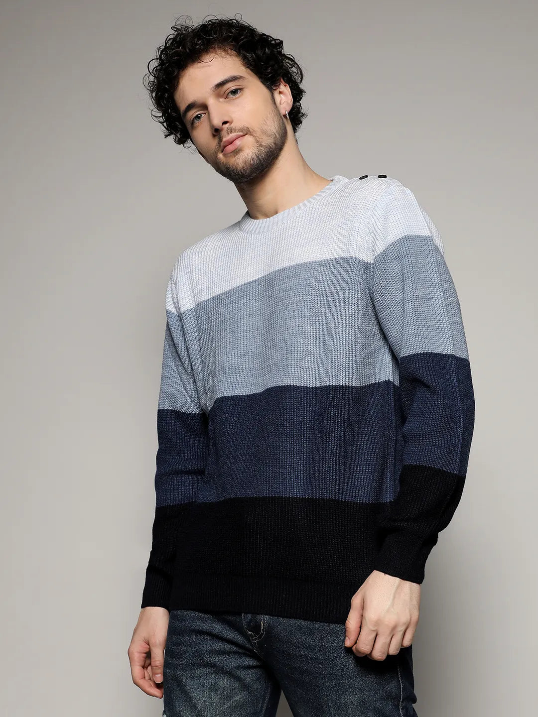 Contrast Panel Sweater