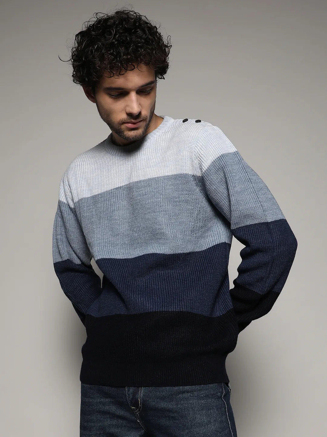 Contrast Panel Sweater