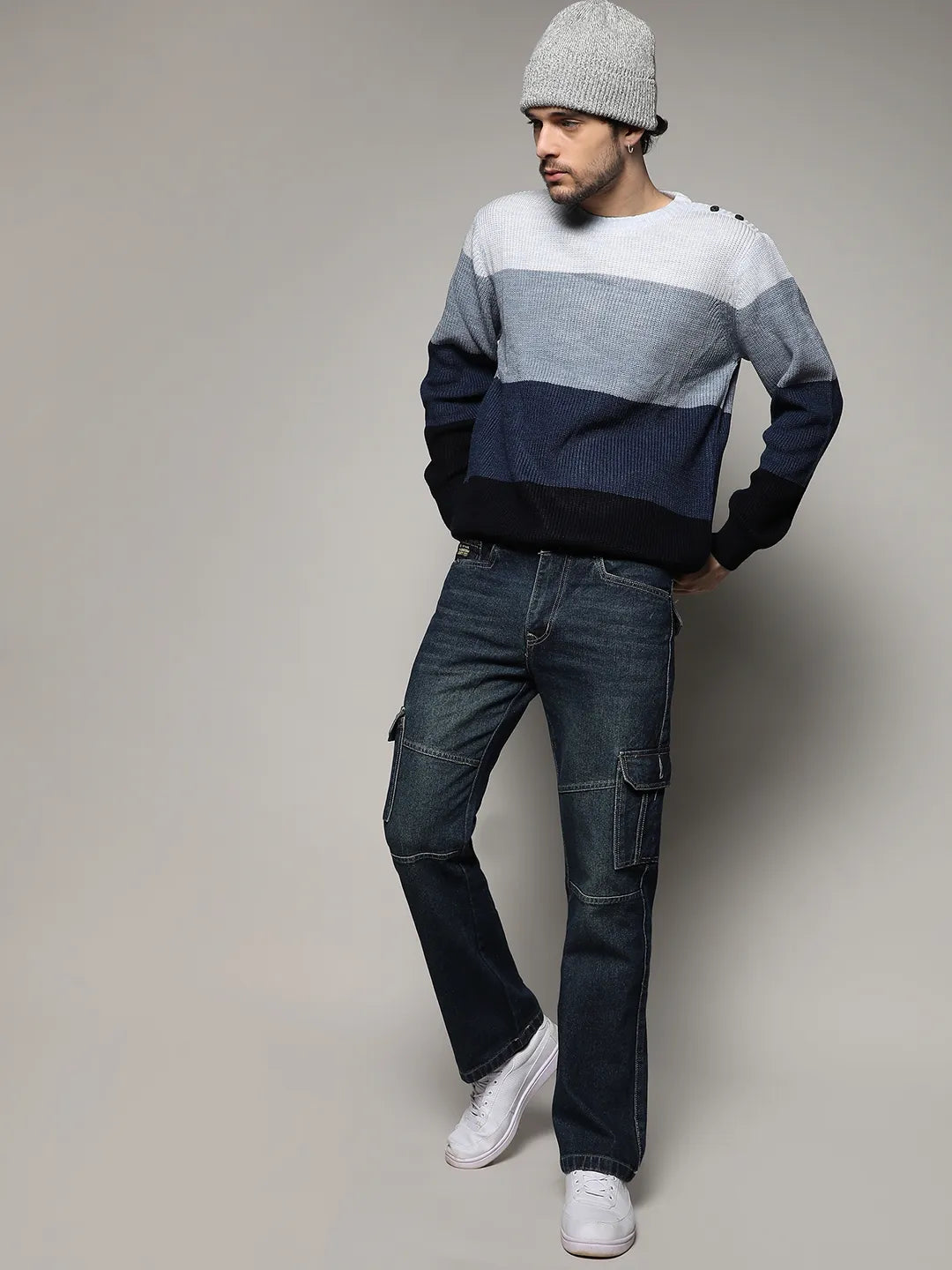 Contrast Panel Sweater