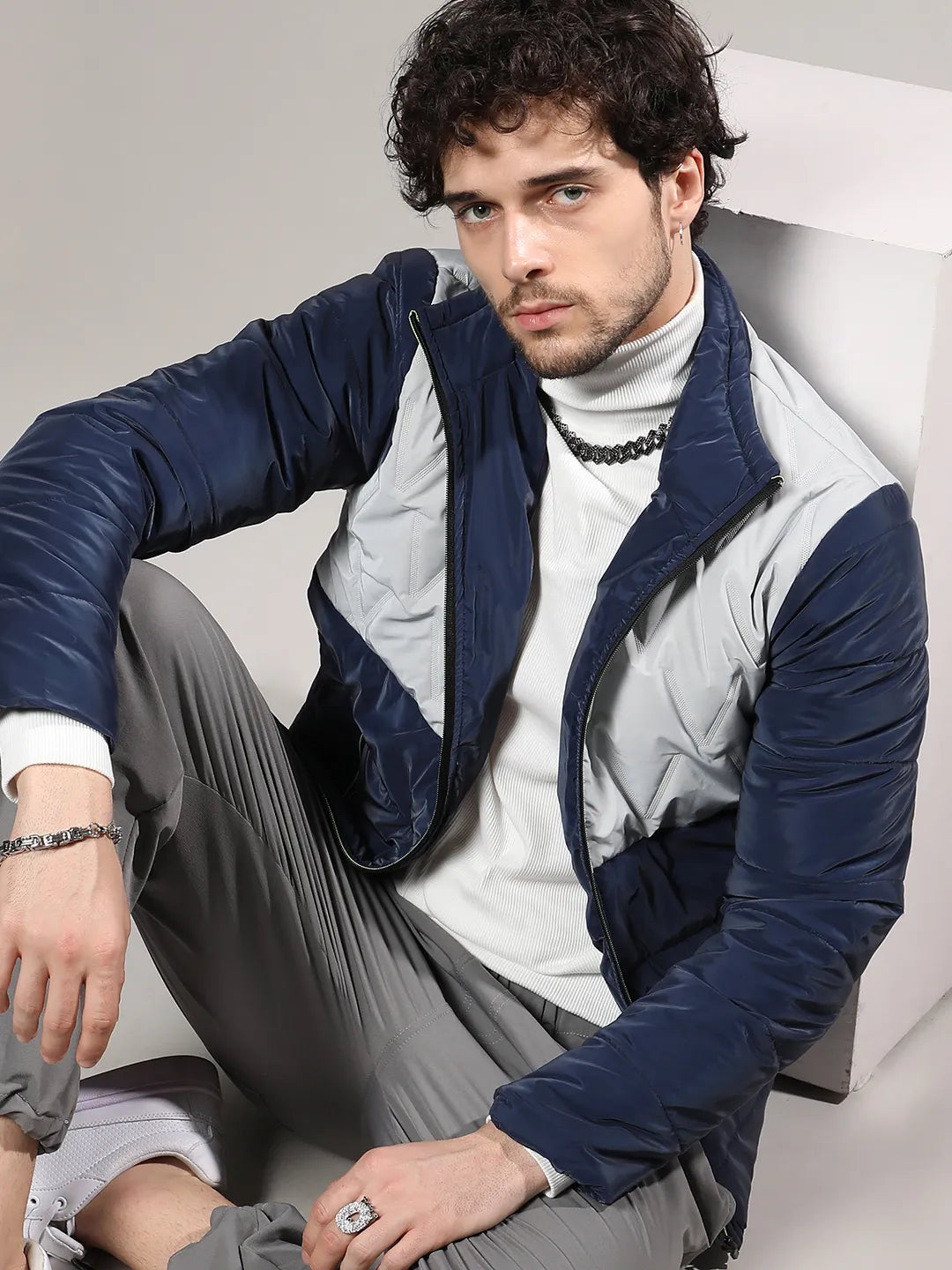 Navy Blue Parachute Jacket Design by S&N by Shantnu Nikhil Men at Pernia's  Pop Up Shop 2024