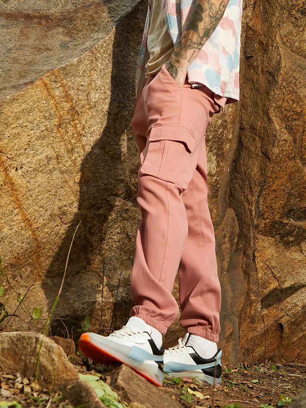 Cuffed Hem Cargo Trousers