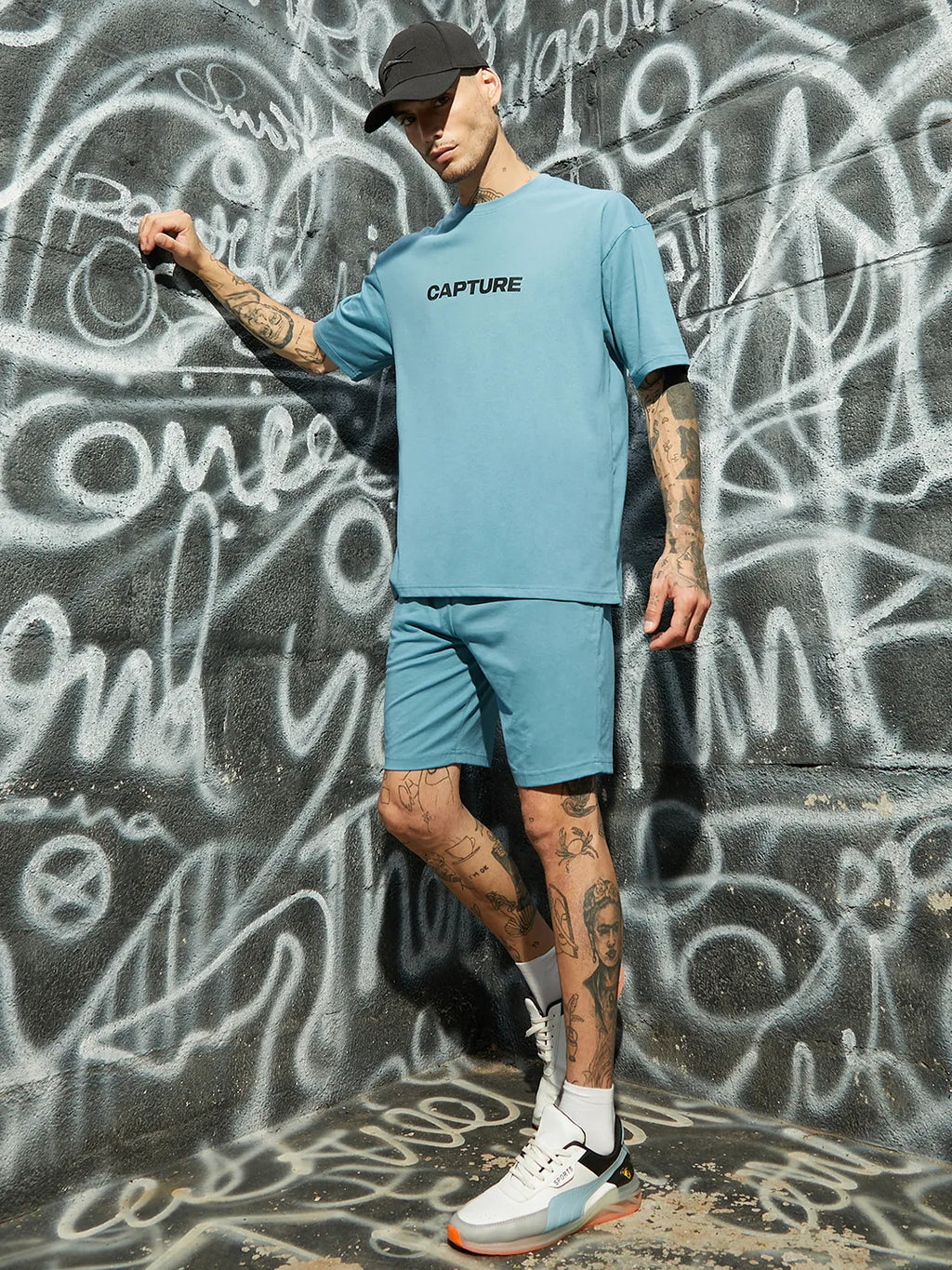 Oversized Blue Capture Co-Ord Set