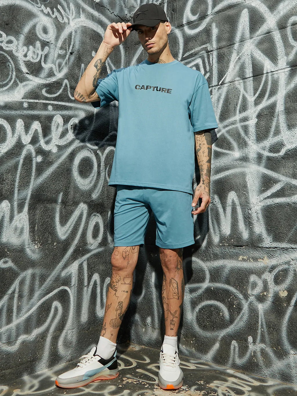 Oversized Blue Capture Co-Ord Set