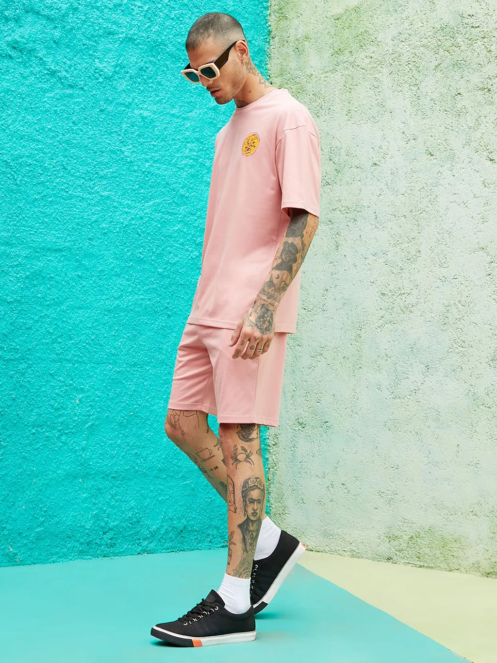 Oversized Pink Orange Mouth Co-Ord Set