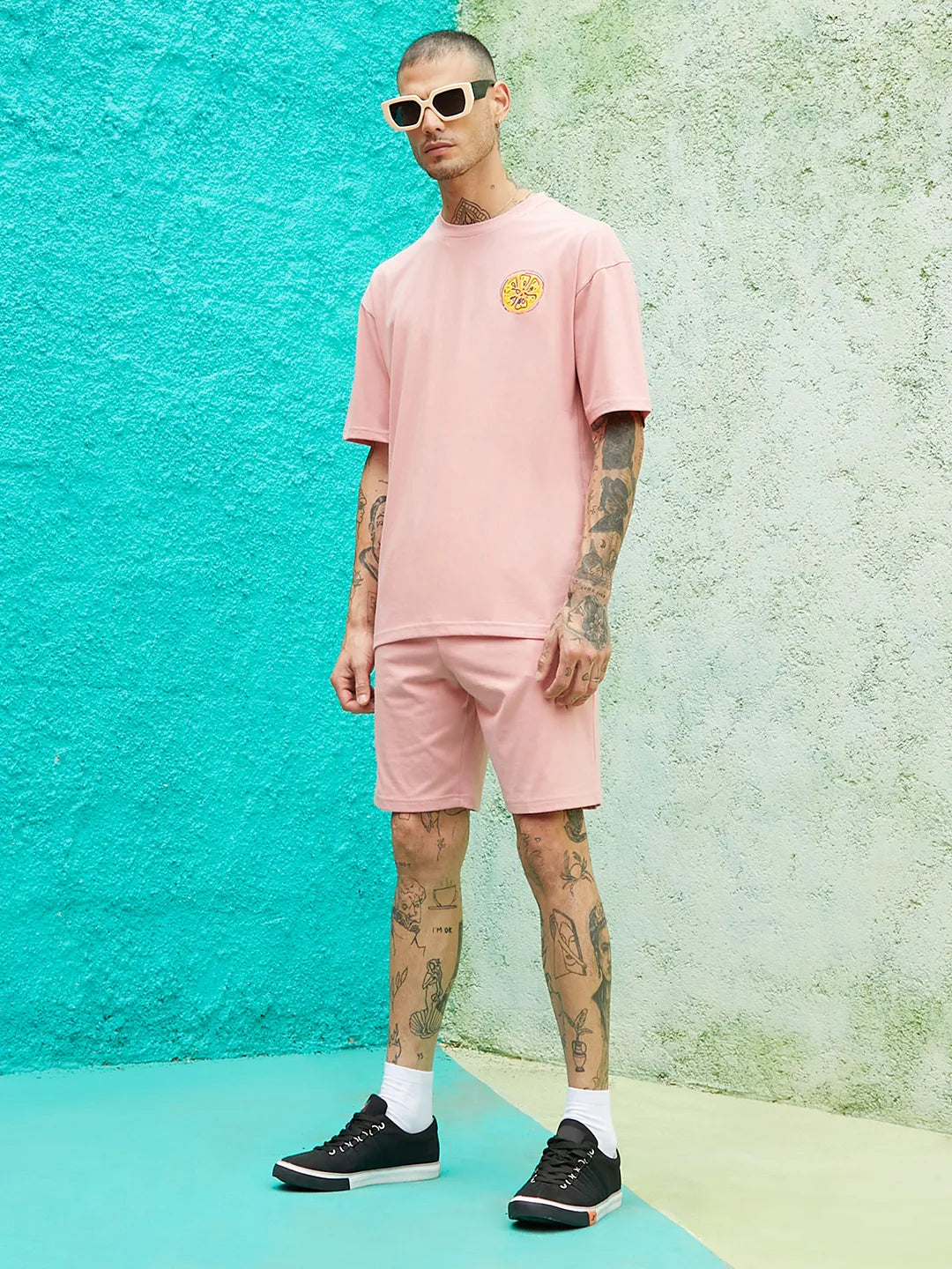 Oversized Pink Orange Mouth Co-Ord Set