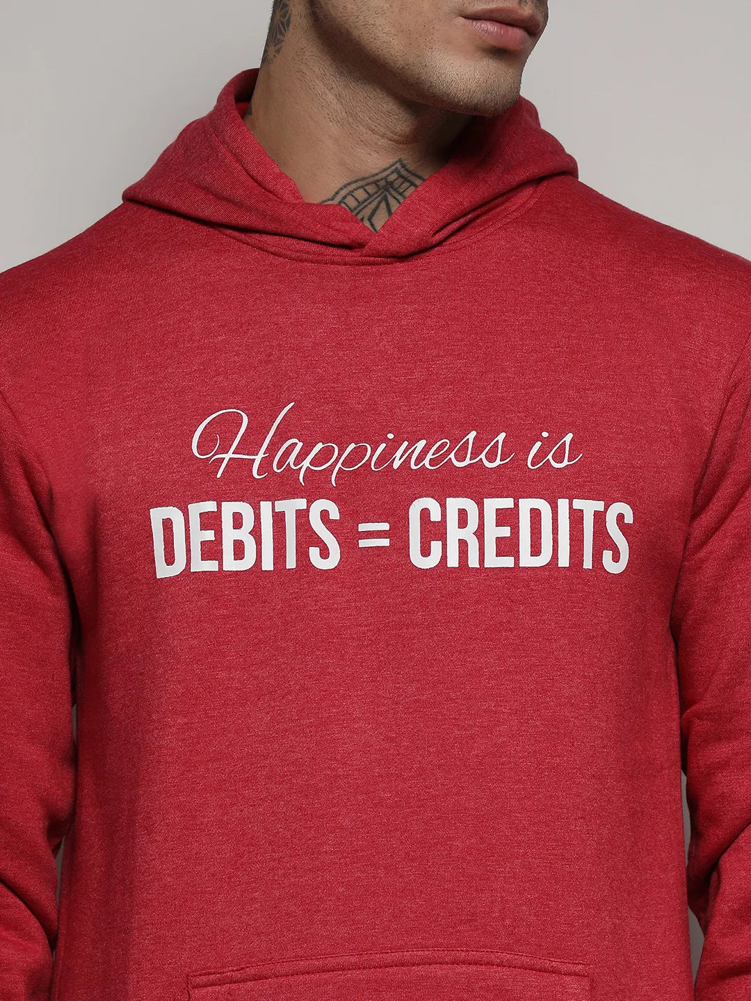 Red Happiness Is Hoodie With Kangaroo Pocket