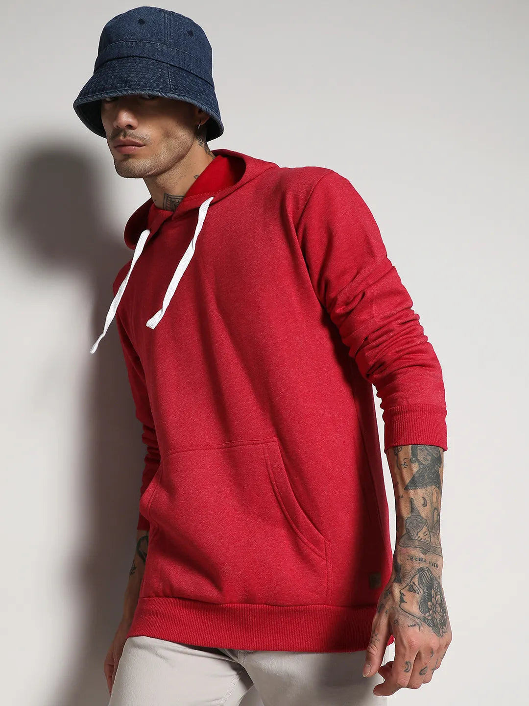 Pullover Hoodie With Contrast Drawstring