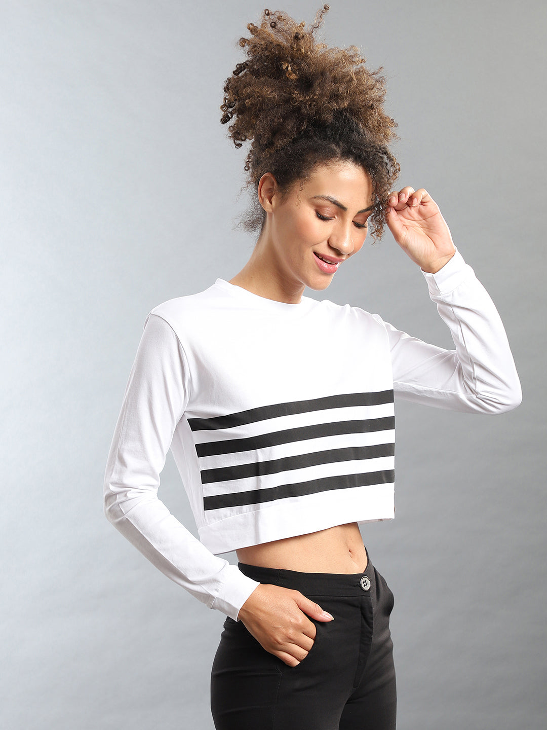 Contrast Horizontal Striped Top
