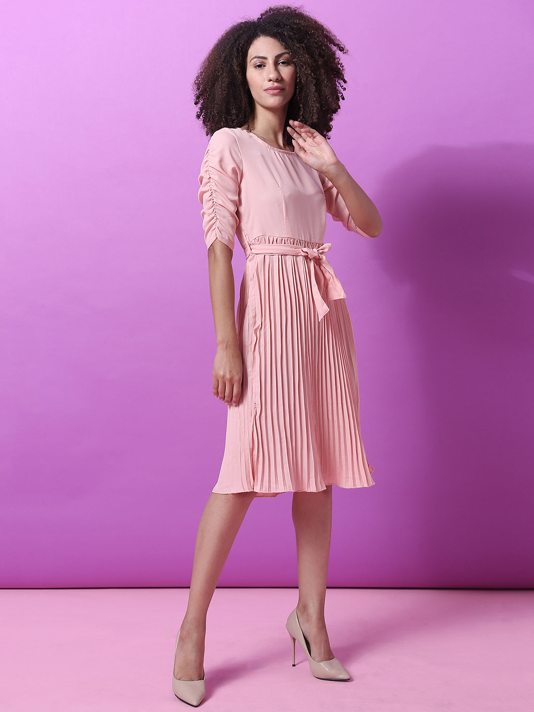 Pleated Midi Dress