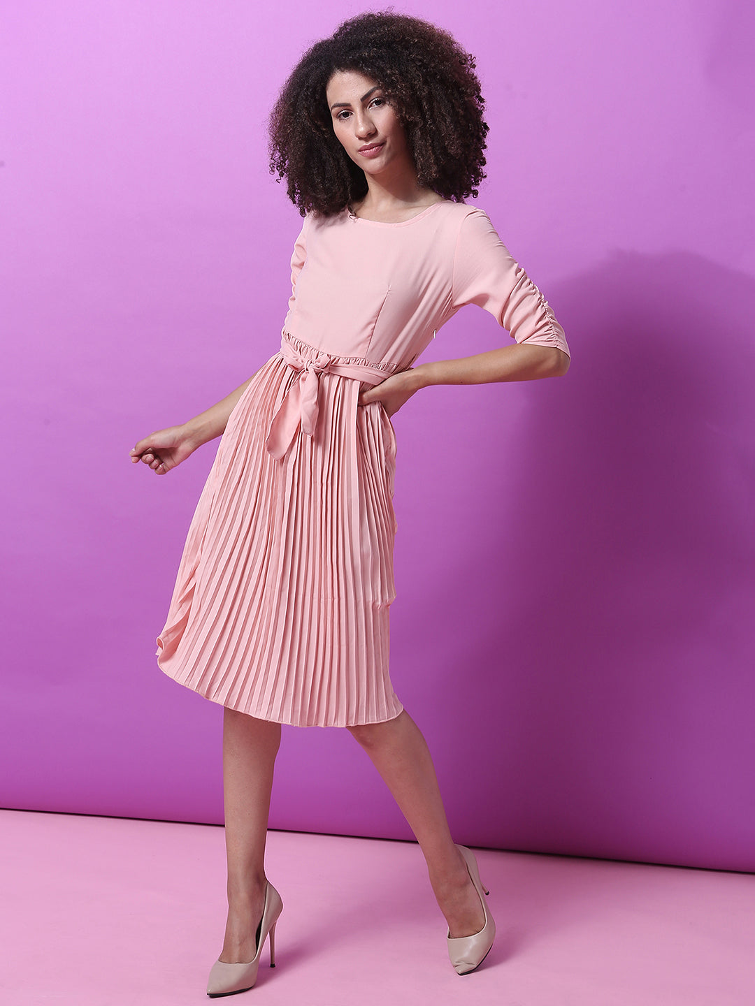 Pleated Midi Dress