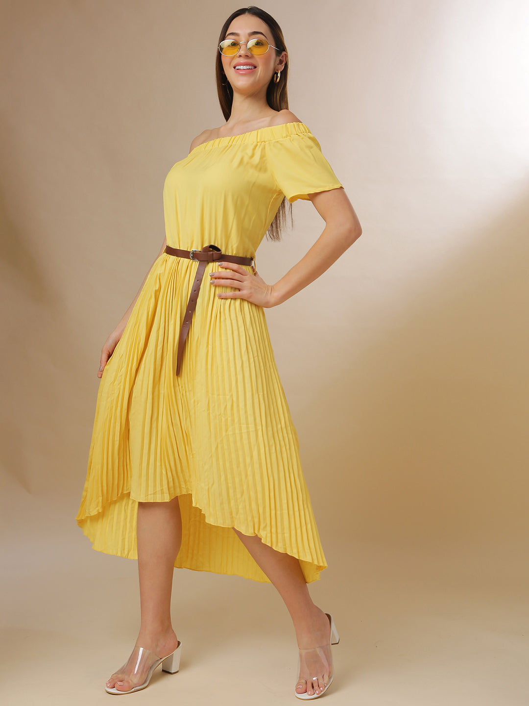 Pleated Midi Dress