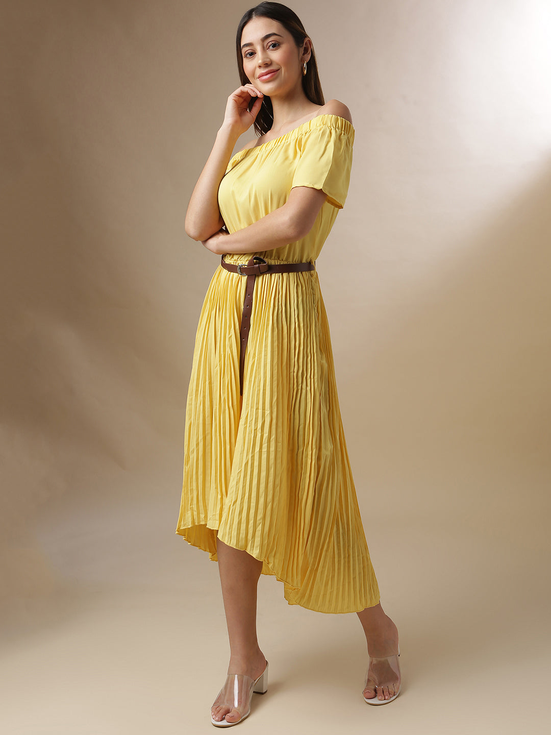 Pleated Midi Dress