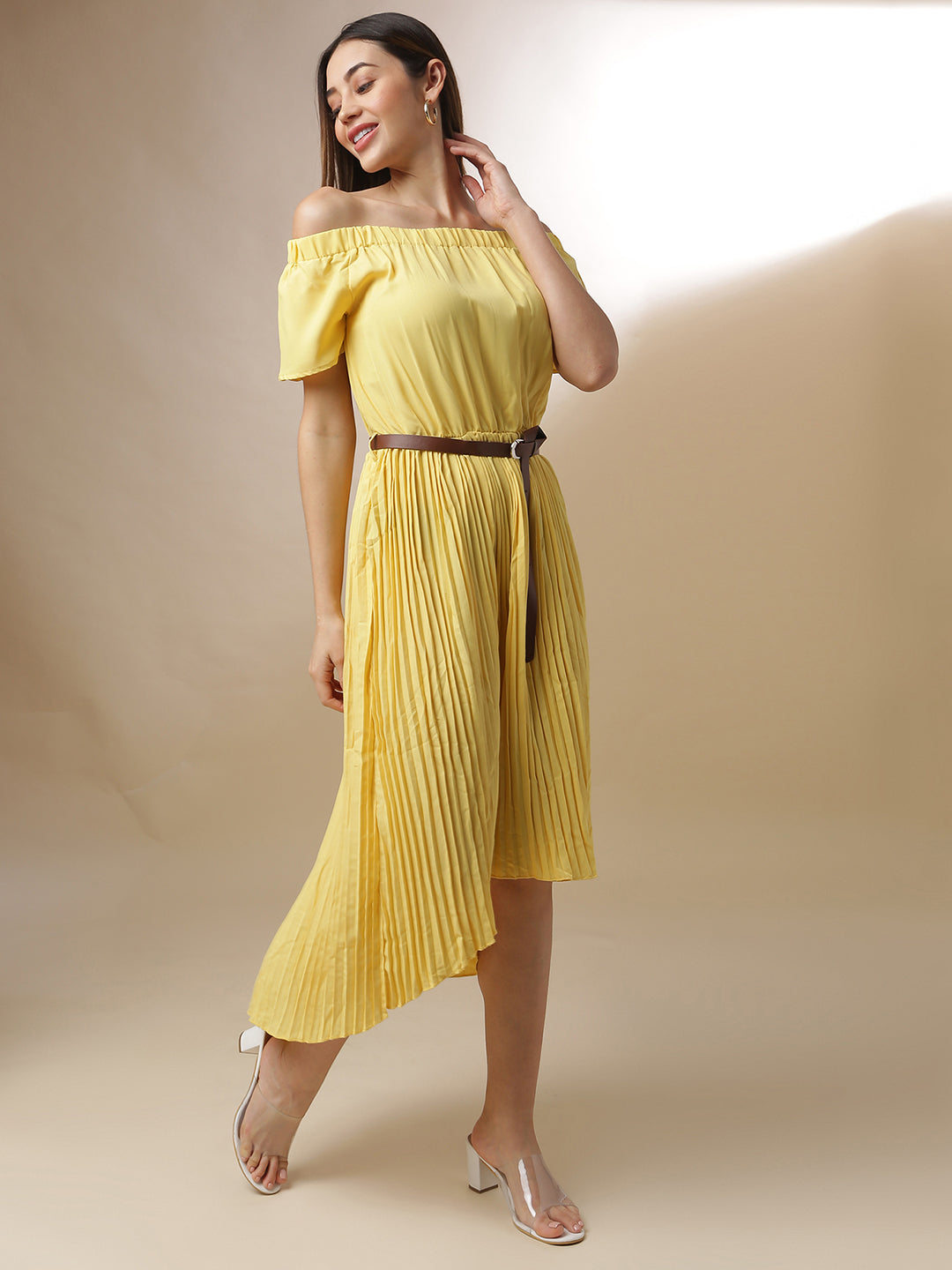 Pleated Midi Dress