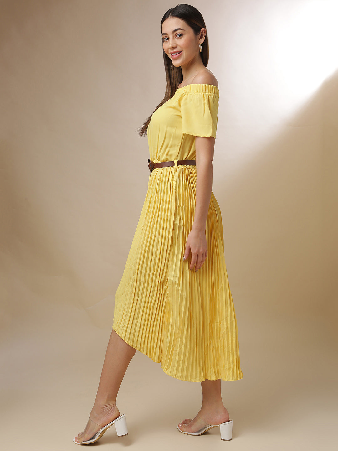 Pleated Midi Dress