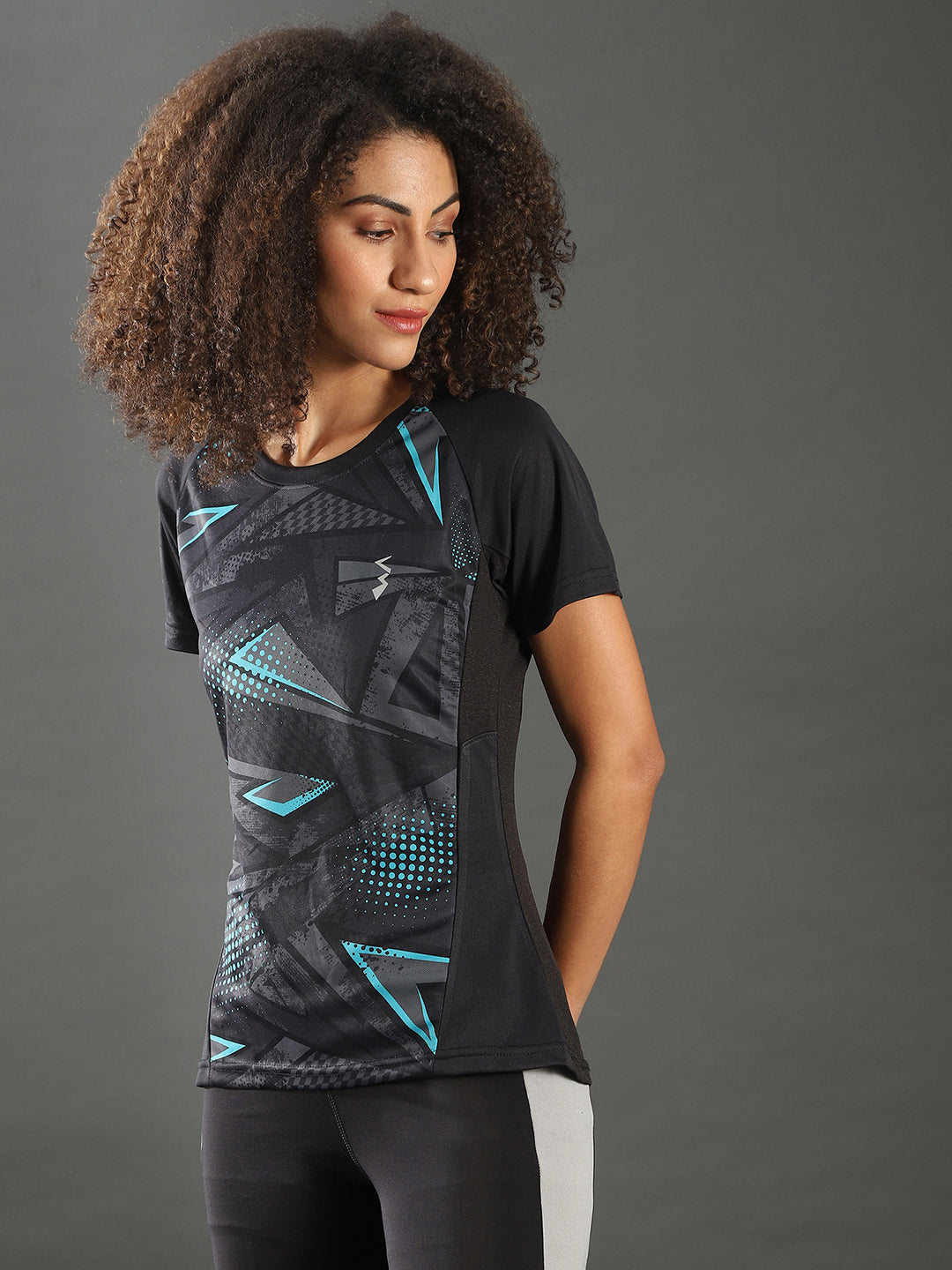 Abstract Print Activewear T-Shirt