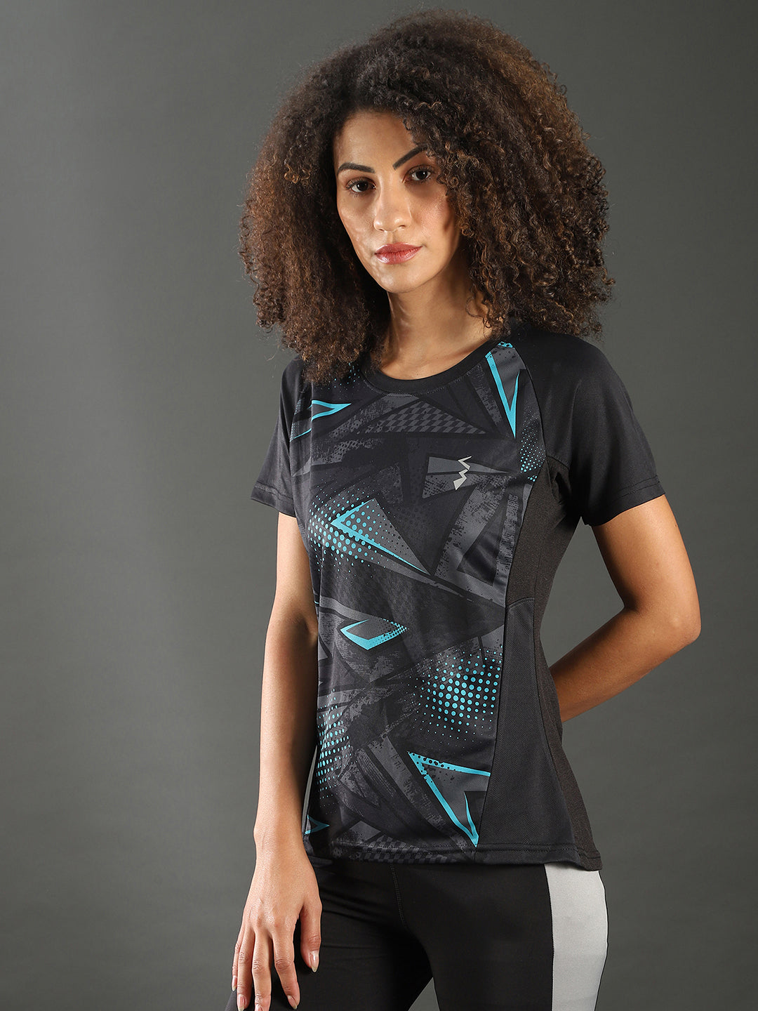 Abstract Print Activewear T-Shirt