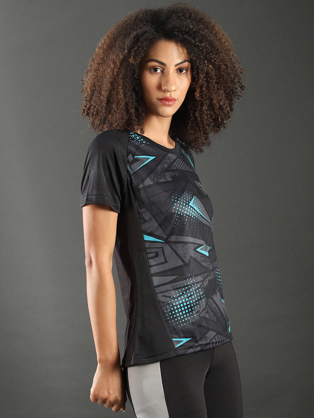 Abstract Print Activewear T-Shirt