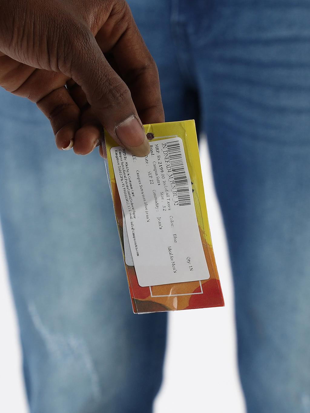 Tapered Medium-Wash Denim Jeans