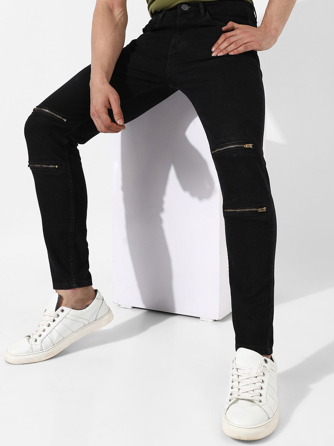 Zip Detail Denim Jeans 28