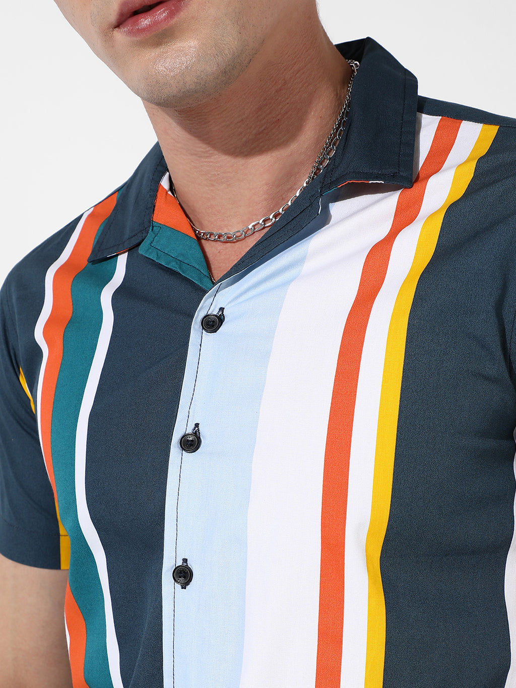 Striped Button Up Cotton Shirt