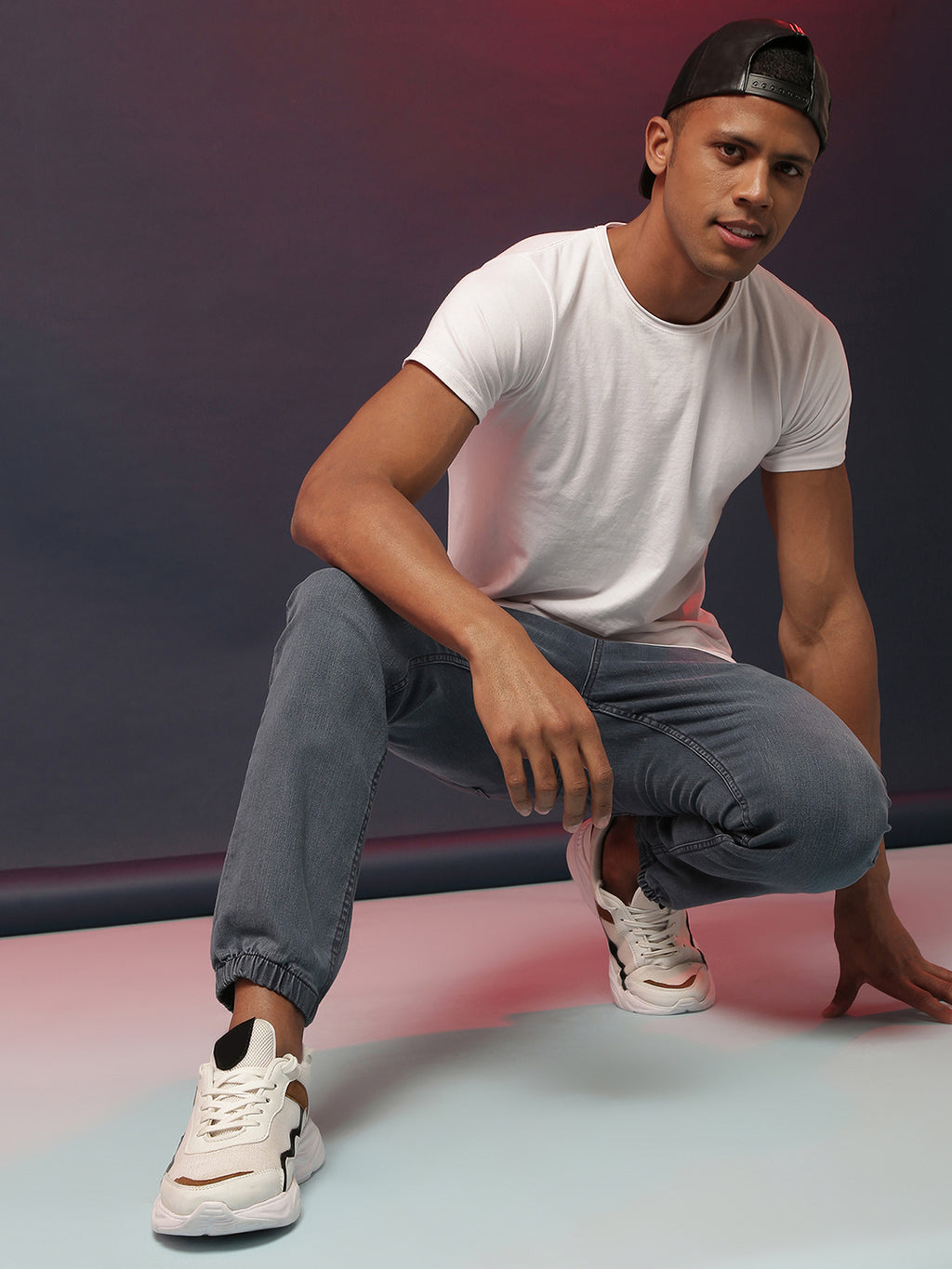 Cinched Hem Denim Jeans