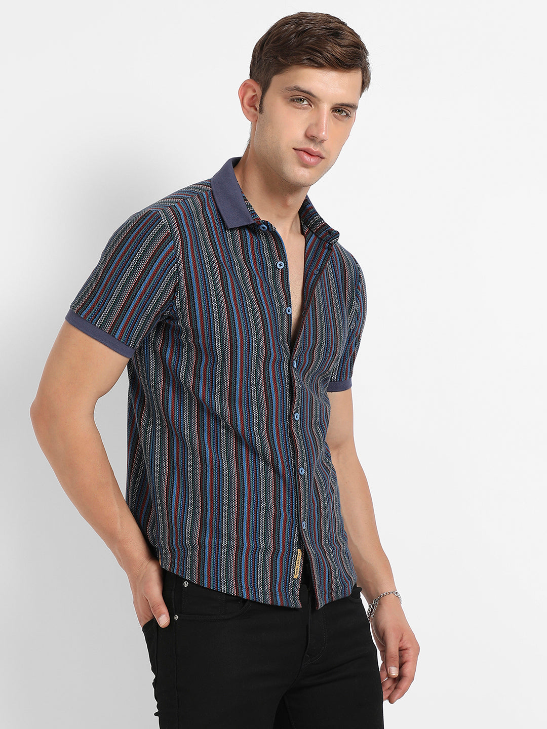 Contrast Knitted Shirt