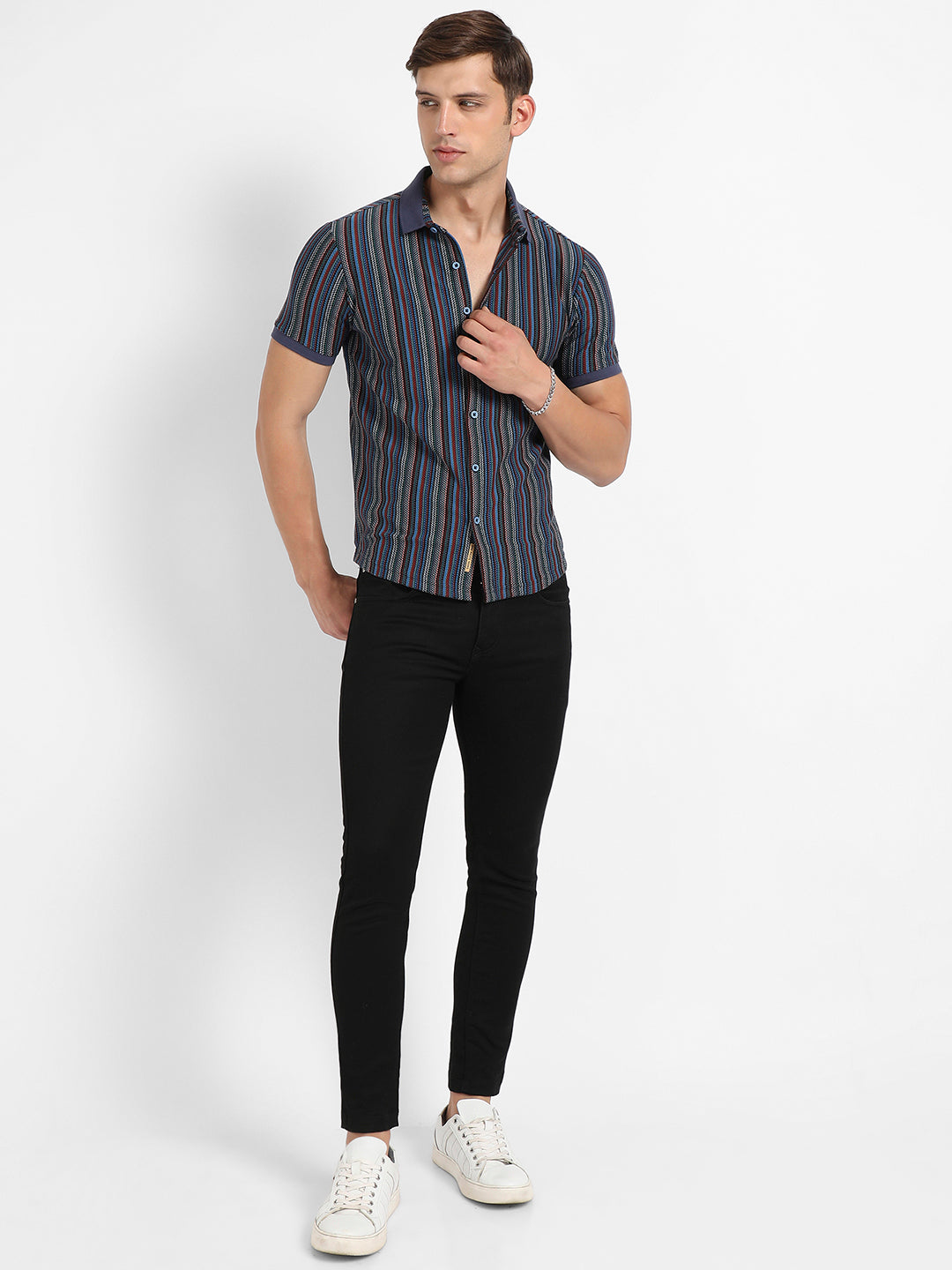 Contrast Knitted Shirt