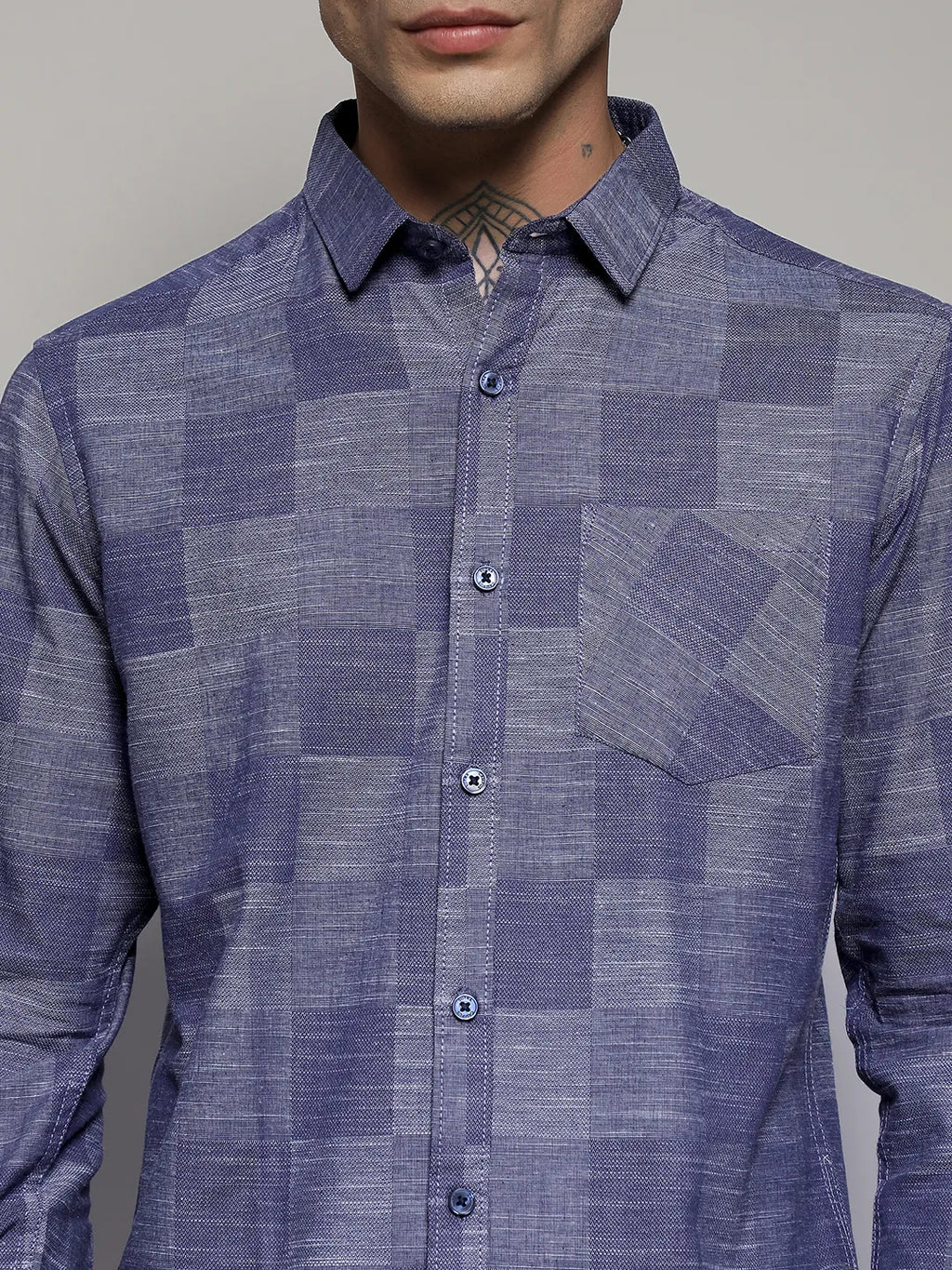 Heathered Denim Check Shirt