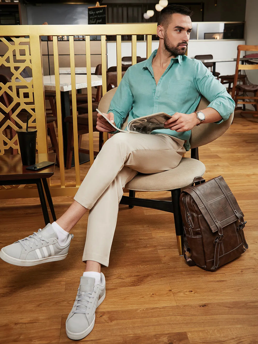 Solid Button-Front Shirt