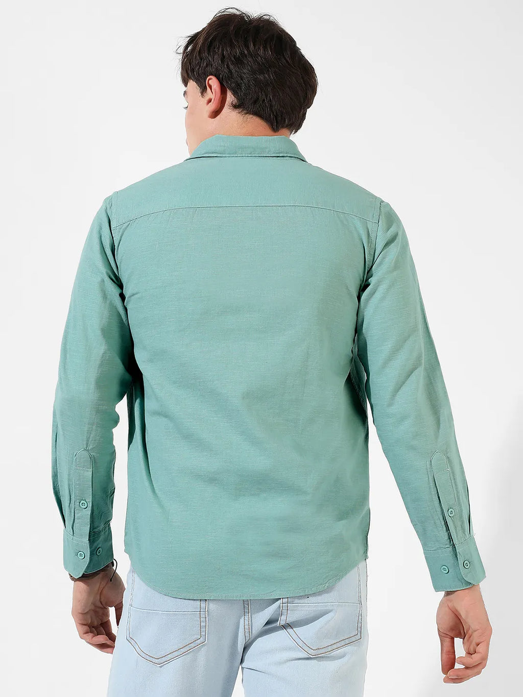 Solid Button-Front Shirt