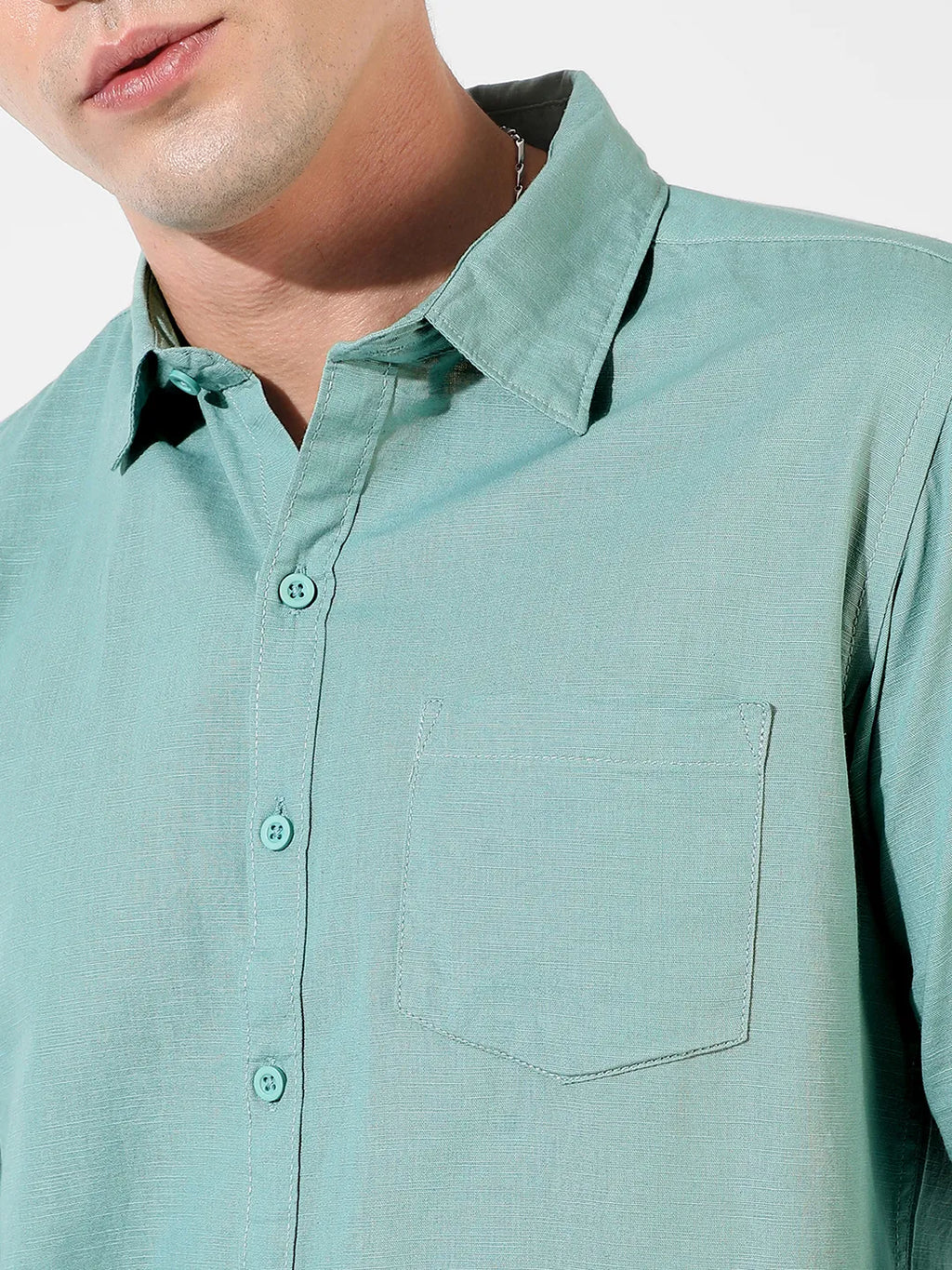 Solid Button-Front Shirt