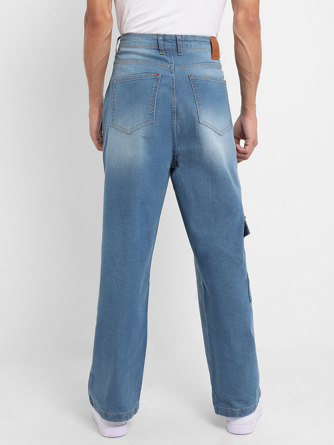 Asymmetrical Stitch Denim Jeans