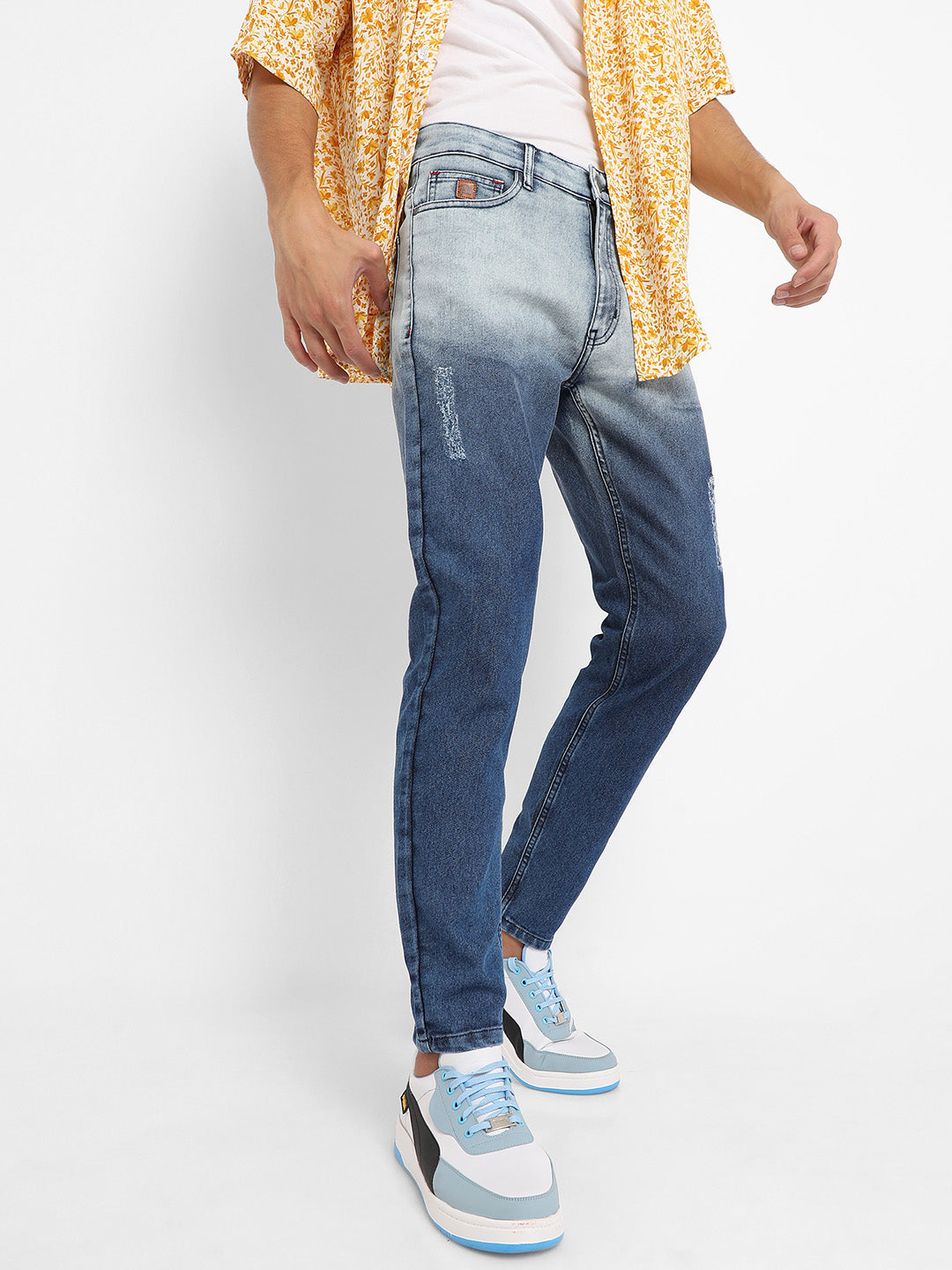 Contrast Ombre Denim Jeans