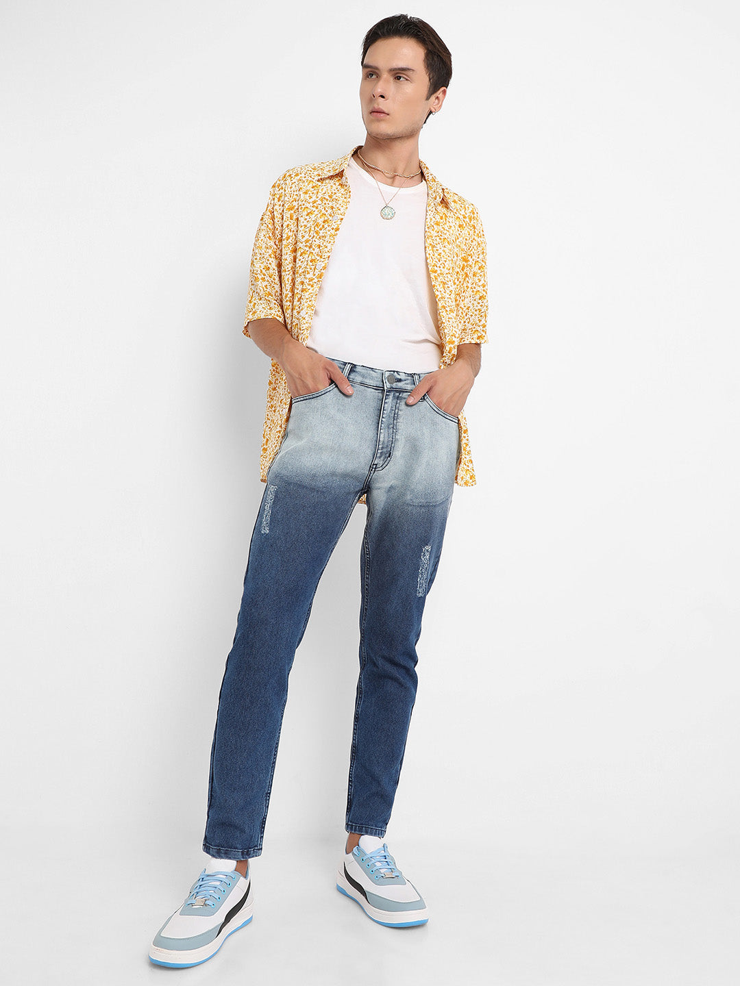 Contrast Ombre Denim Jeans