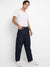 Men's Navy Blue Baggy Cargo Denim Jeans