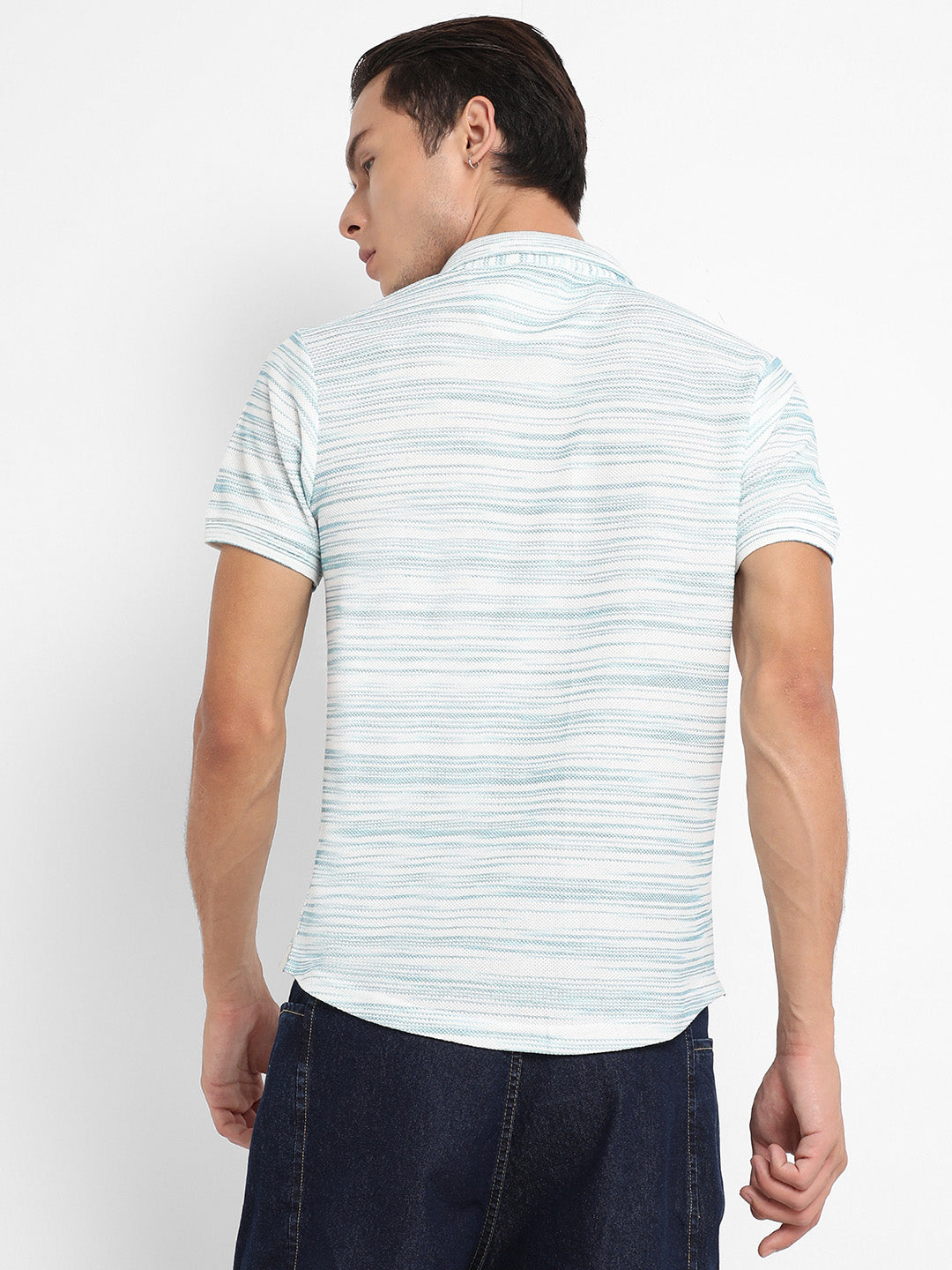 Textured Horizontal Striped Shirt