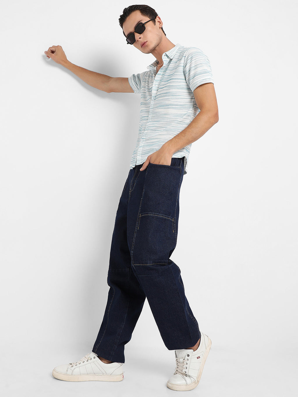 Textured Horizontal Striped Shirt