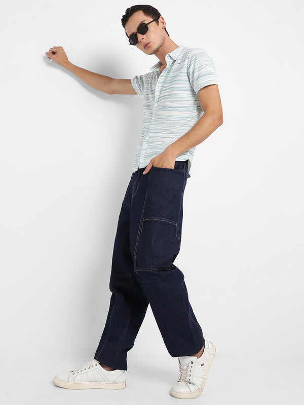 Textured Horizontal Striped Shirt