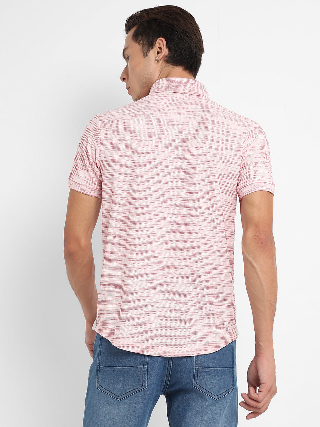 Textured Horizontal Striped Shirt