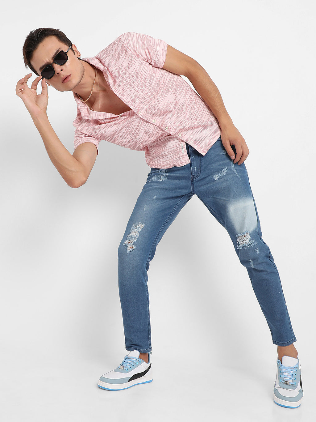 Textured Horizontal Striped Shirt