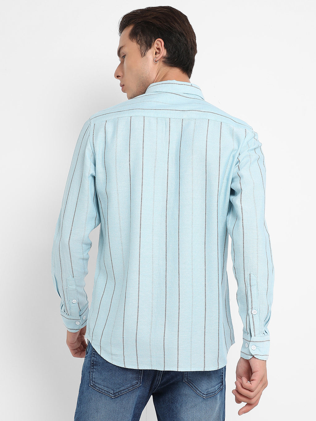 Contrast Pinstriped Shirt