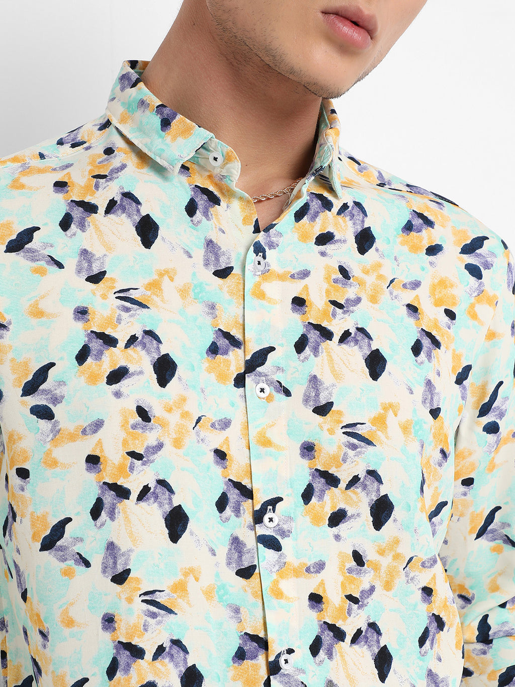 Men's Multicolour Leaf Strokes Shirt