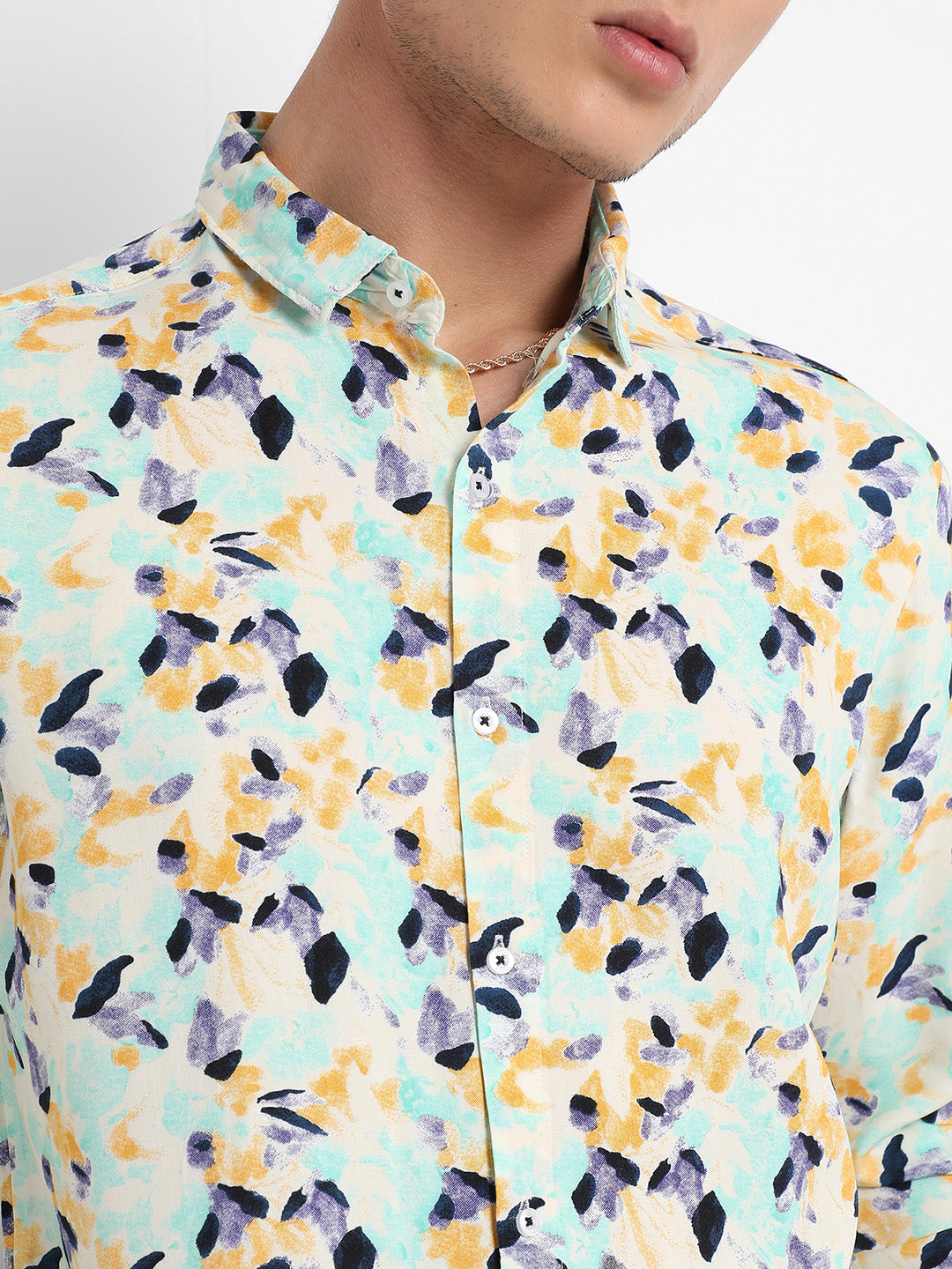 Men's Multicolour Leaf Strokes Shirt