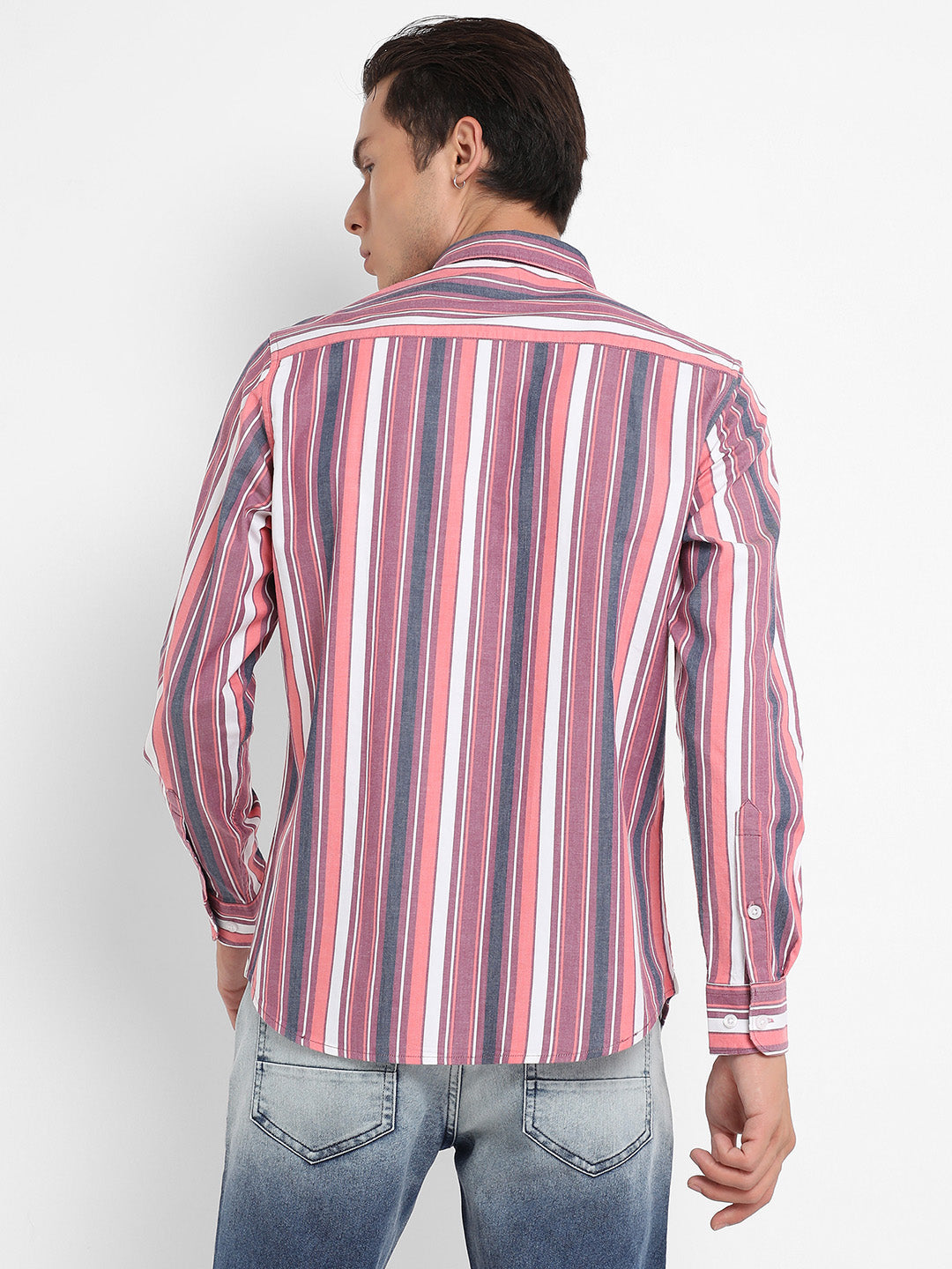 Faded Barcode Striped Shirt