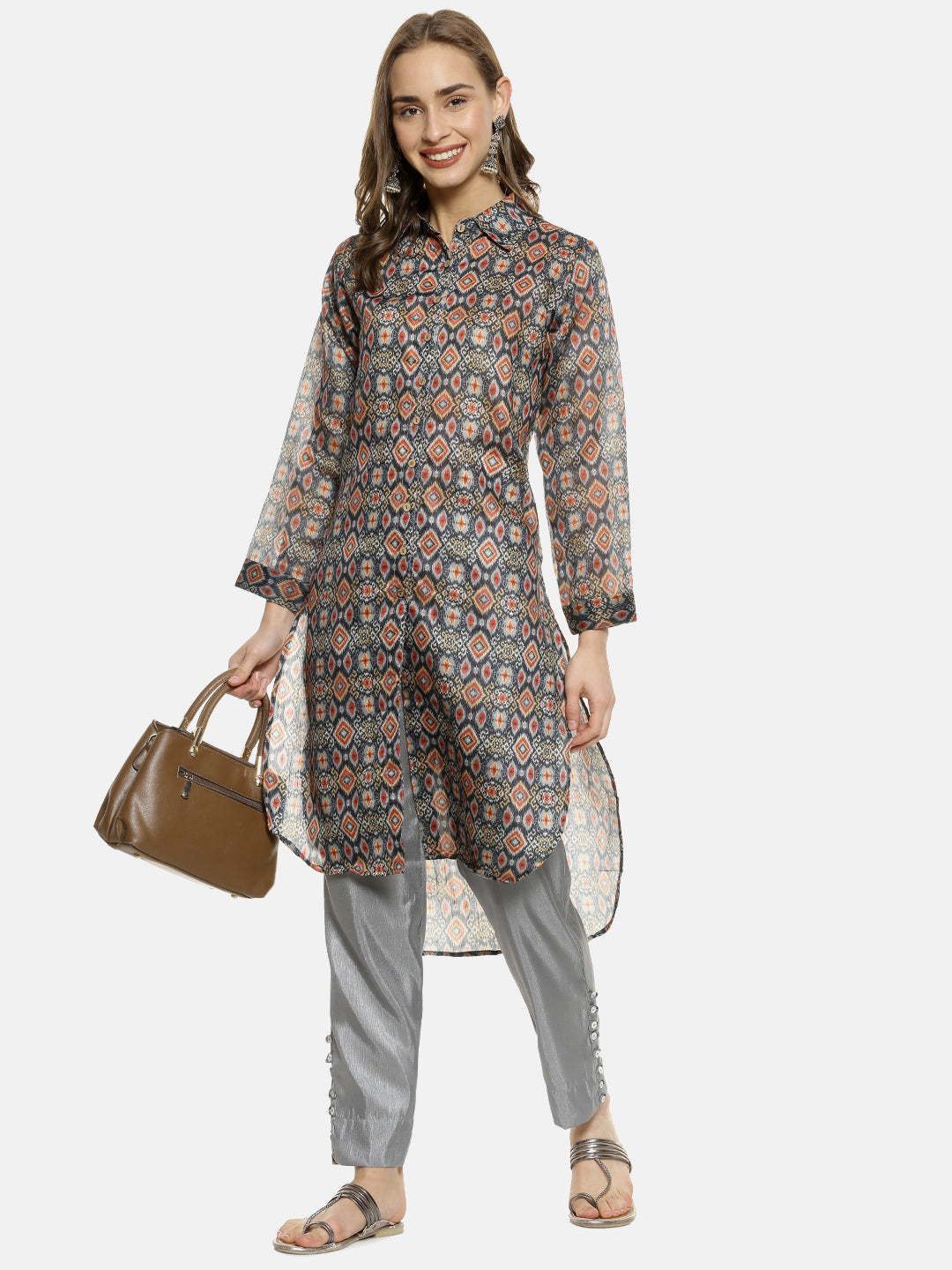 Ikat Print Kurta