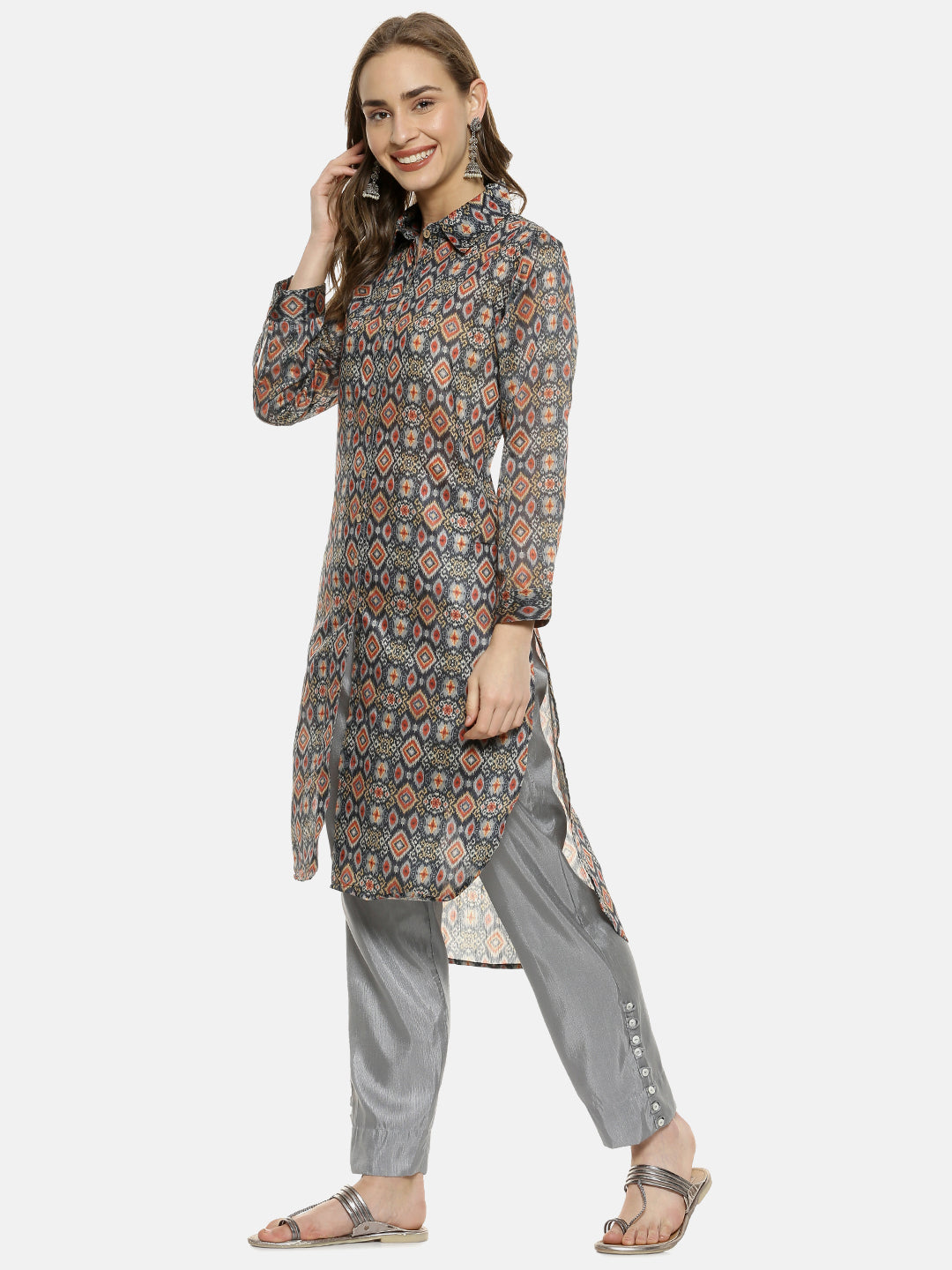 Ikat Print Kurta