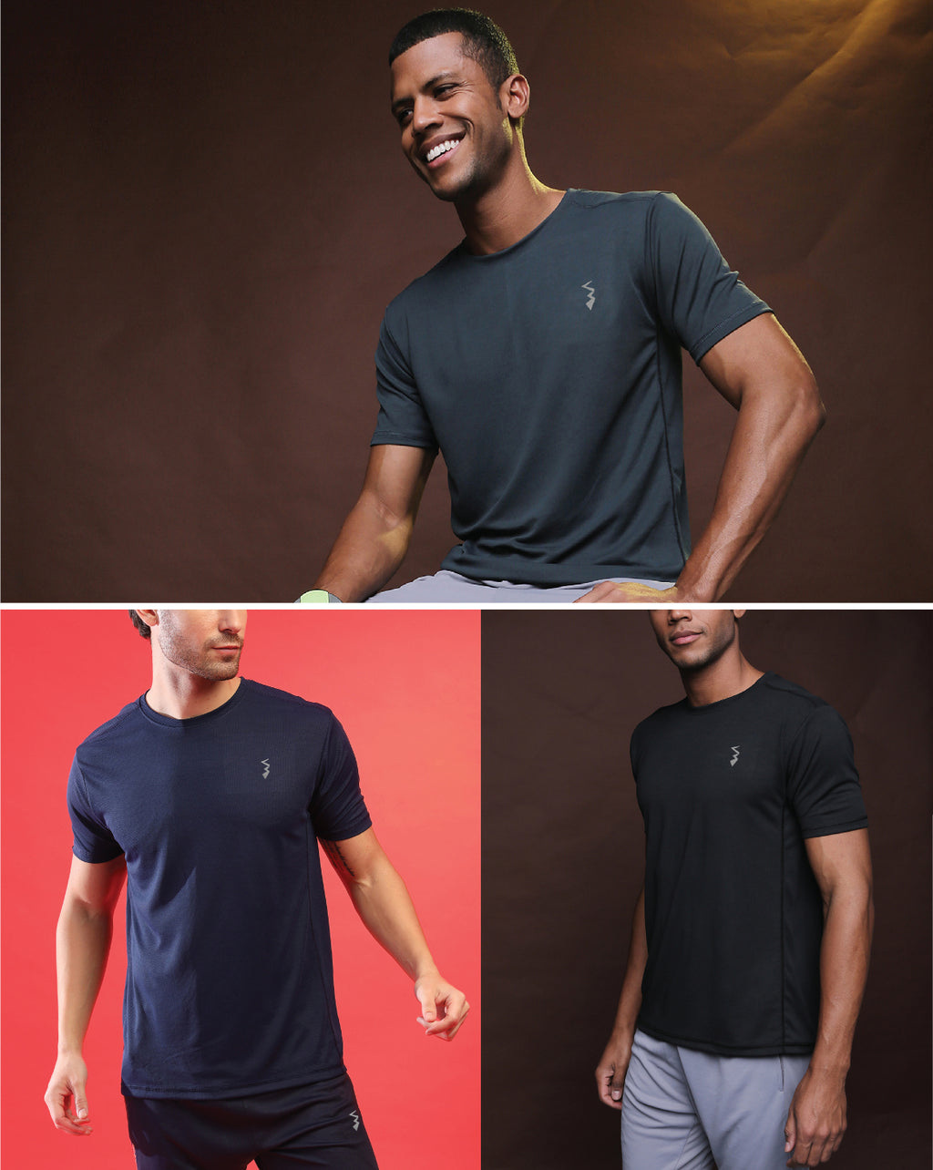 Pack Of 3 Slim Fit Active T-Shirts