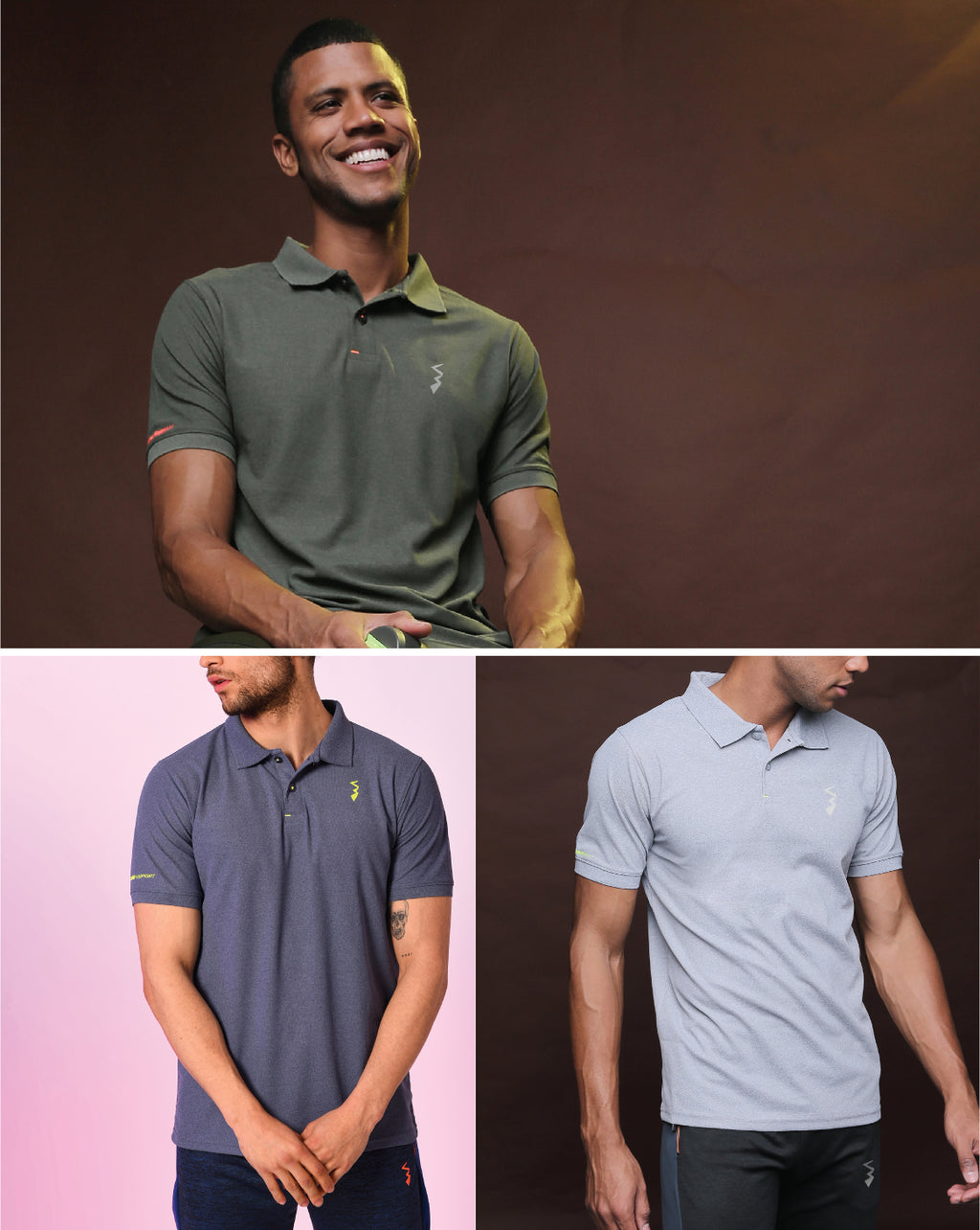 Pack Of 3 Slim Fit Active T-Shirts